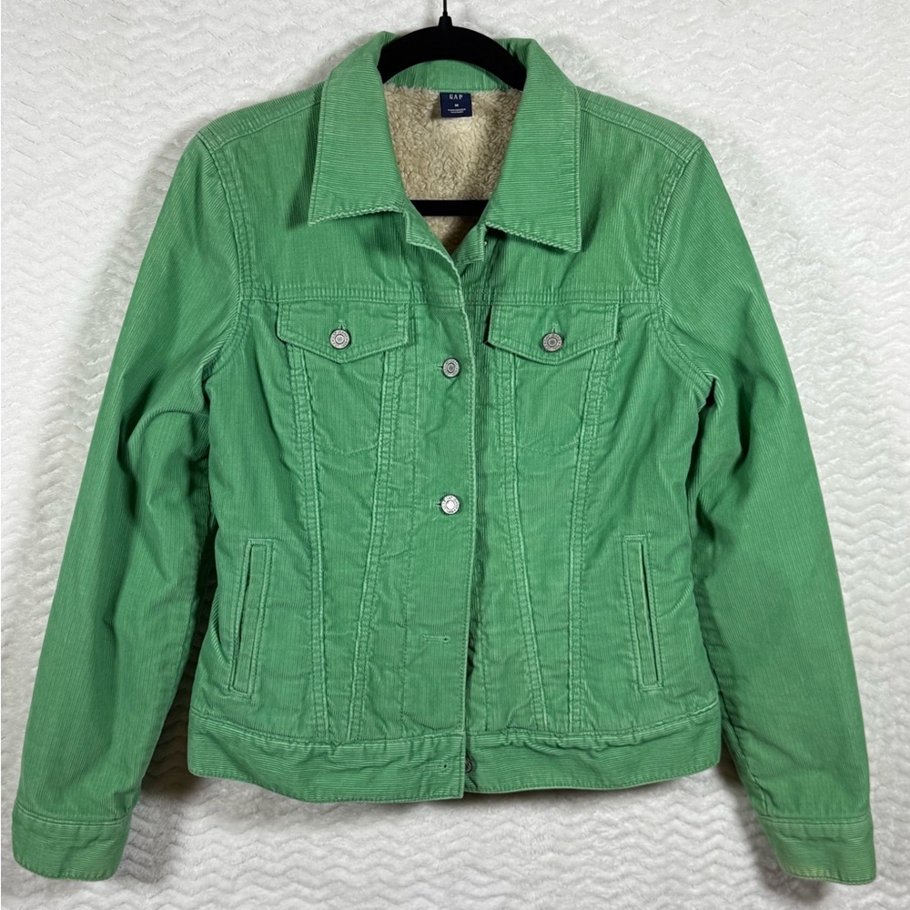 GAP Green Corduroy Jacket with Sherpa Collar